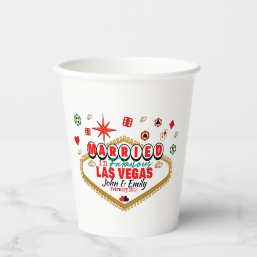 Las Vegas Married Couple Matching Vacation Nevada  Paper Cups