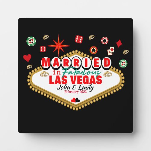 Las Vegas Married Couple Matching Vacation Nevada  Plaque