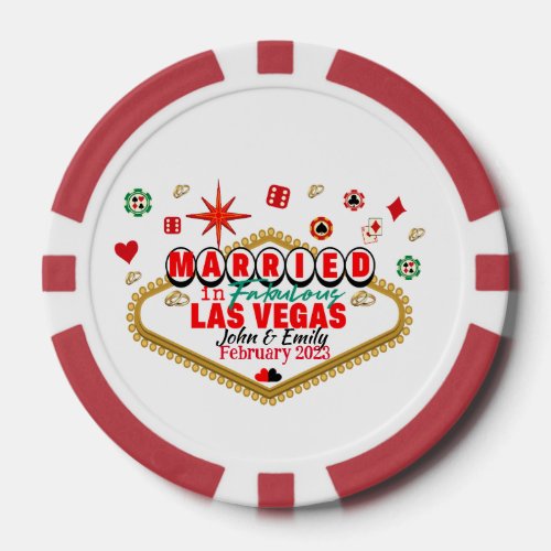 Las Vegas Married Couple Matching Vacation Nevada Poker Chips