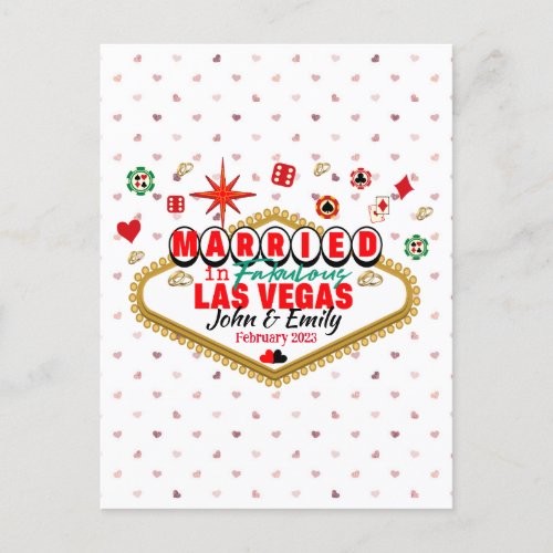Las Vegas Married Couple Matching Vacation Nevada  Postcard