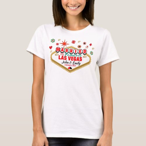 Las Vegas Married Couple Matching Vacation Nevada  T-Shirt