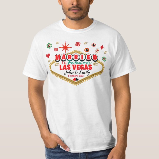 Las Vegas Married Couple Matching Vacation Nevada  T-Shirt (Front)