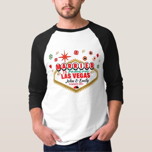 Las Vegas Married Couple Matching Vacation Nevada  T_Shirt