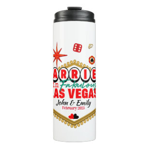 Las Vegas Married Couple Matching Vacation Nevada  Thermal Tumbler