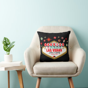 Las Vegas Married Couple Matching Vacation Nevada Throw Pillow