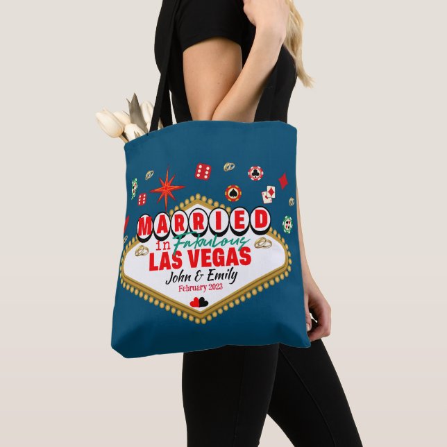 Las Vegas Married Couple Matching Vacation Nevada Tote Bag (Close Up)