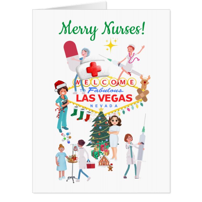 Las Vegas Merry Nurses Christmas Card (Front)