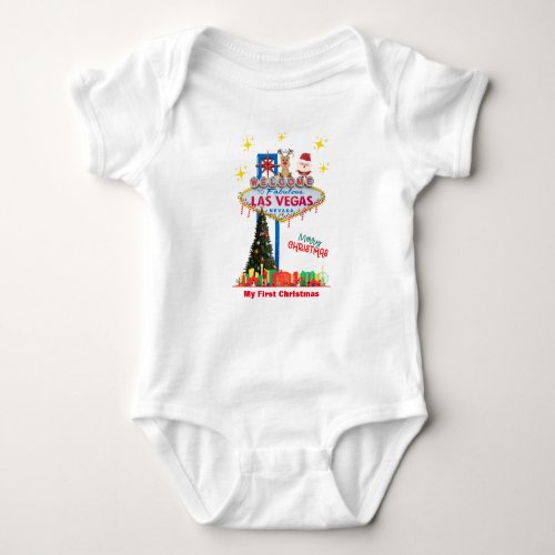 Las Vegas My First Christmas Baby Body Suit Baby Bodysuit