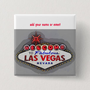 Las Vegas Name Badge Button