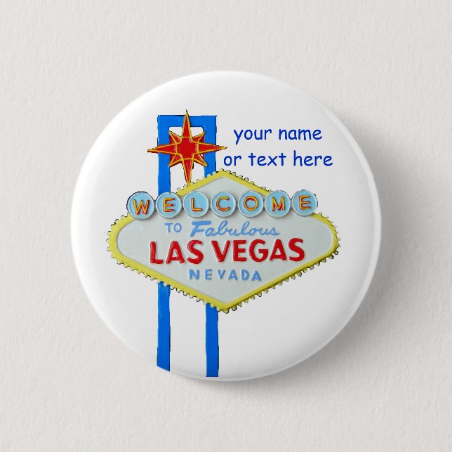 Las Vegas Name Tag Pinback Button (Front)