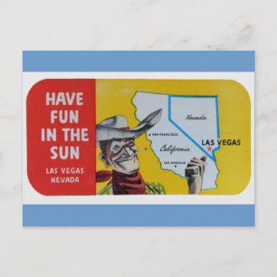 Las Vegas Navada Vintage Travel Design Postcard