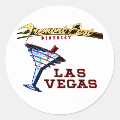 Las Vegas Neon Classic Round Sticker