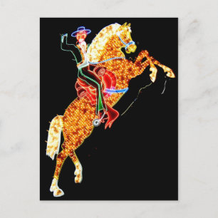Las Vegas Neon Cowboy Sign Postcard