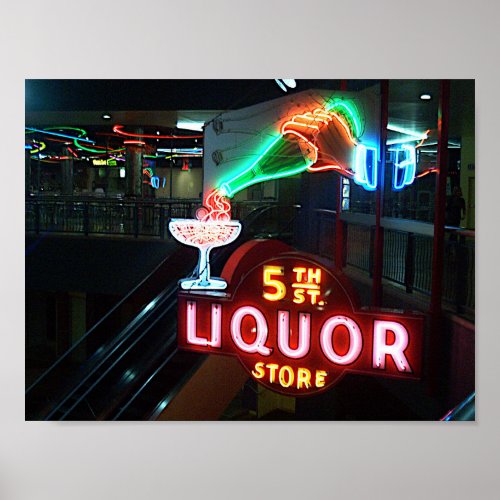  Las Vegas Neon Museum Poster 5th St Liquors
