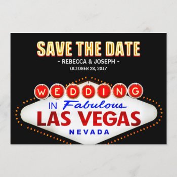 Las Vegas Neon Sign - Save The Date Wedding by PicartBook at Zazzle
