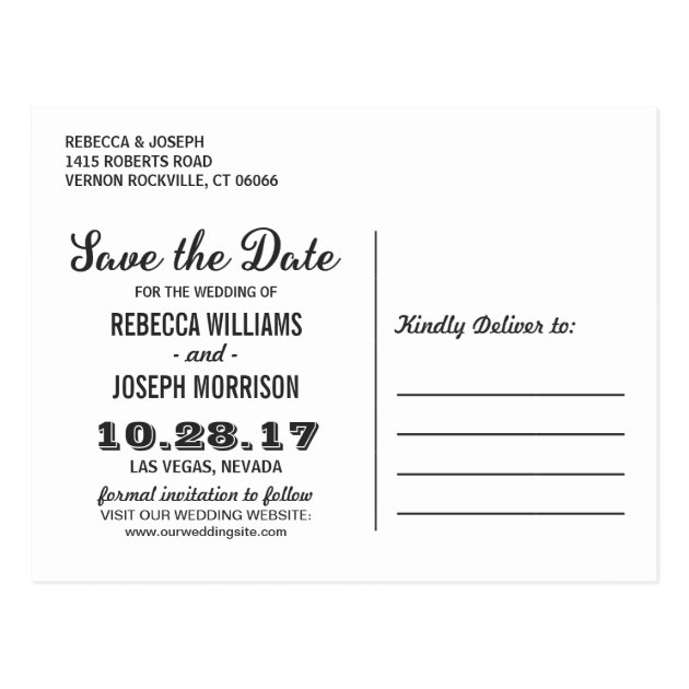 Las Vegas Neon Sign - Save The Date Wedding Postcard