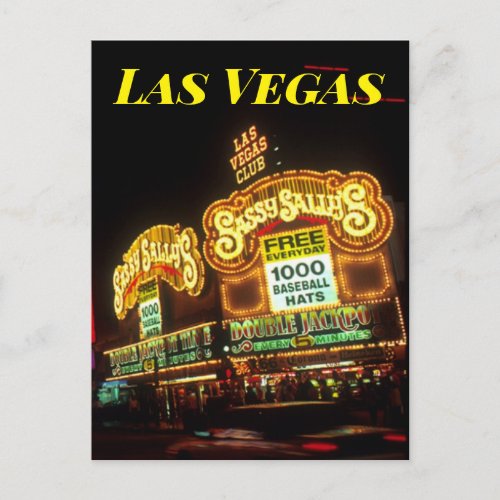 Las Vegas Neon Signs  Casino travel Postcard