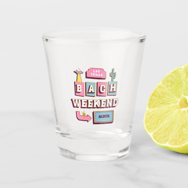 las vegas nevada bachelorette party shot glass (Front)