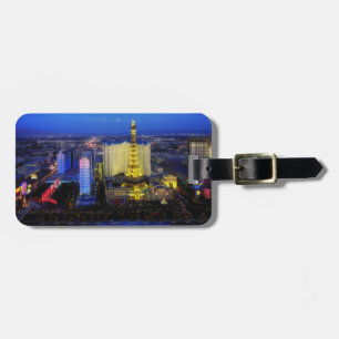 Las Vegas Nevada City Cities Urban Night Evening Luggage Tag