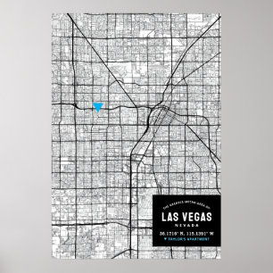 Las Vegas, Nevada City Map + Mark Your Location Poster