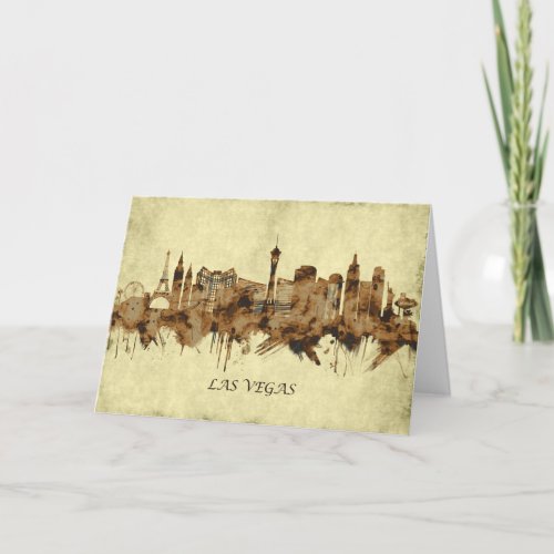 Las Vegas Nevada Cityscape Holiday Card