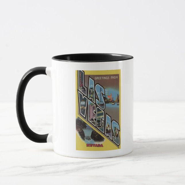 Las Vegas, Nevada - Large Letter Scenes Mug (Left)