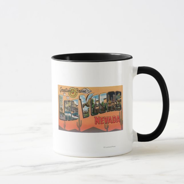 Las Vegas, Nevada - Large Letter Scenes Mug (Right)