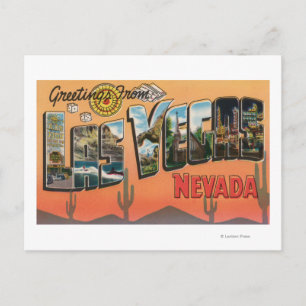 Las Vegas, Nevada - Large Letter Scenes Postcard