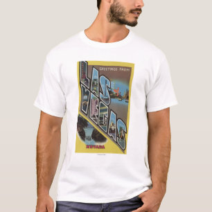 Las Vegas, Nevada - Large Letter Scenes T-Shirt