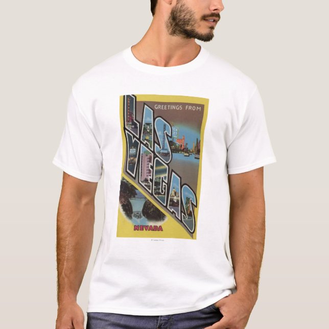 Las Vegas, Nevada - Large Letter Scenes T-Shirt (Front)