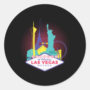 Las Vegas Nevada Las Vegas Skyline Classic Round Sticker