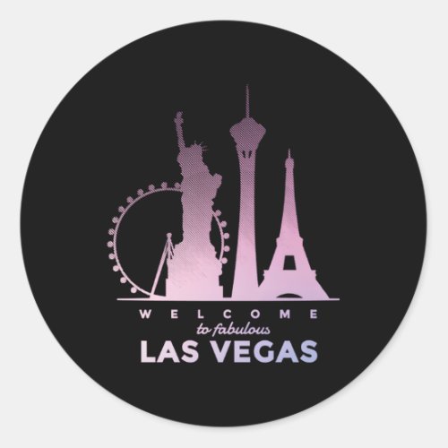 Las Vegas Nevada Las Vegas Skyline Classic Round Sticker