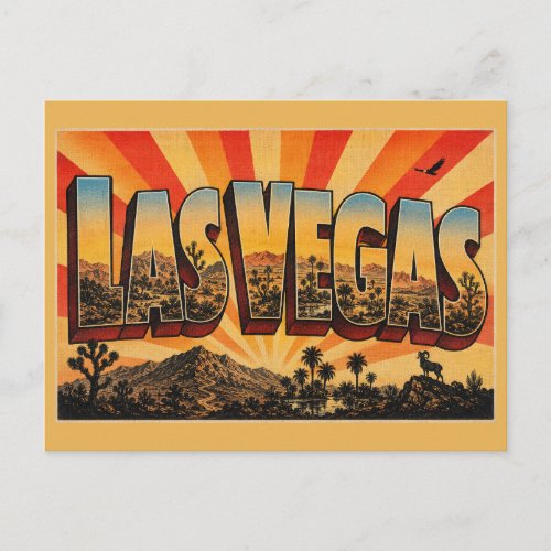 Las Vegas Nevada Mojave Desert Springs Art Postcard