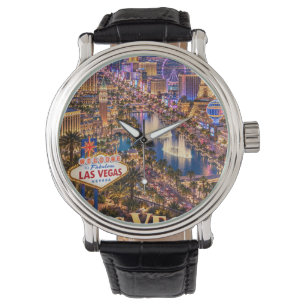 Las Vegas Nevada Neon Skyline Travel Poster Watch