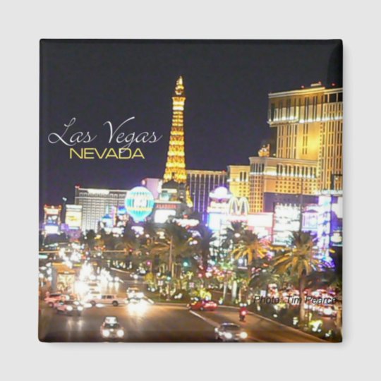 Las Vegas Nevada Nighttime Souvenir Fridge Magnets 