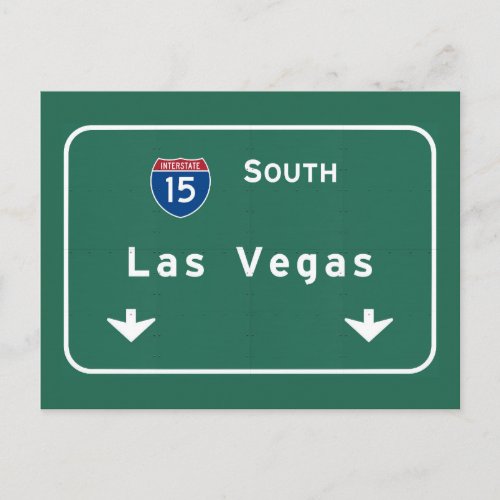 Las Vegas Nevada nv Interstate Highway Freeway Postcard