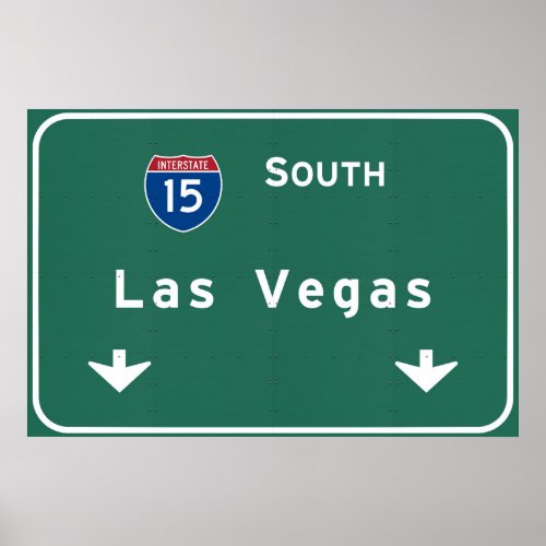 Las Vegas Nevada nv Interstate Highway Freeway  Poster