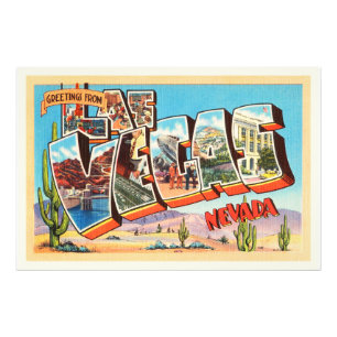 Las Vegas Nevada NV Old Vintage Travel Souvenir Photo Print