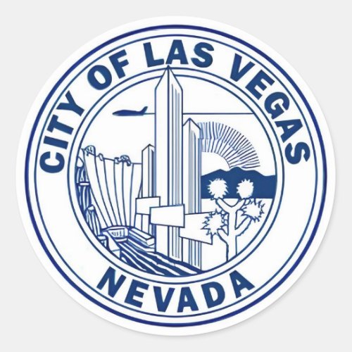 Las Vegas Nevada Official City Seal Round Sticker