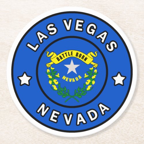 Las Vegas Nevada Round Paper Coaster