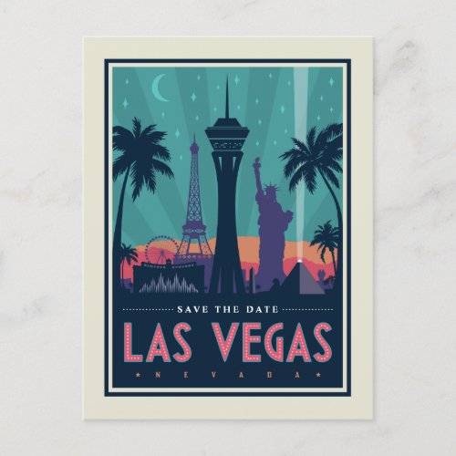 Las Vegas Nevada  Save the Date Invitation Postcard