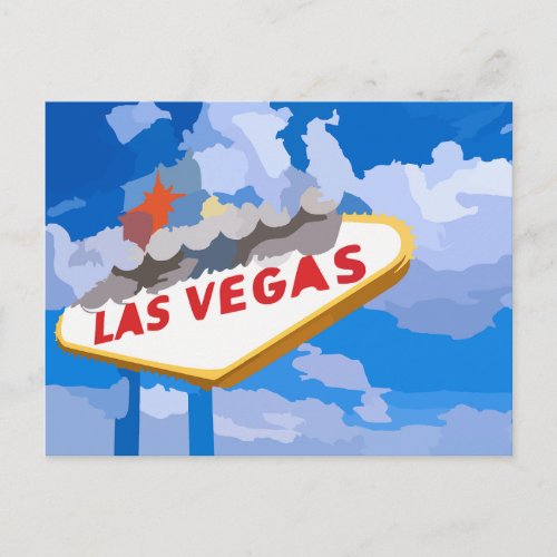 Las Vegas Nevada Sign Retro style postcard