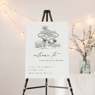 Las Vegas Nevada Sketch Scape Wedding Welcome Foam Board