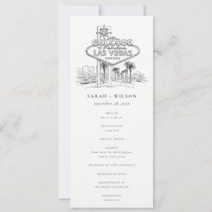 Las Vegas Nevada Sketch Wedding Program