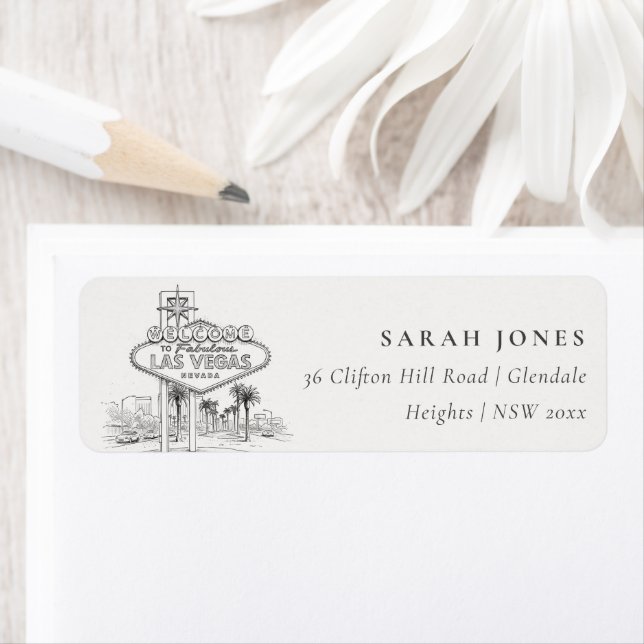 Las Vegas Nevada Sketchy Landscape Address Label (Insitu)