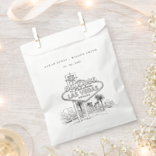 Las Vegas Nevada Sketchy Landscape Wedding Favor Bag