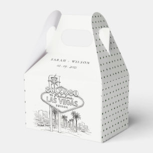 Las Vegas Nevada Sketchy Landscape Wedding Favor Boxes