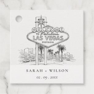 Las Vegas Nevada Sketchy Landscape Wedding Favor Tags