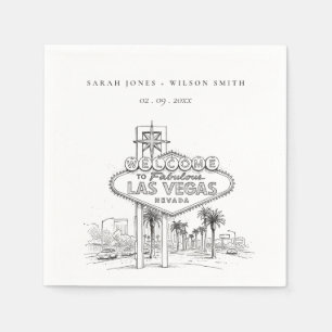 Las Vegas Nevada Sketchy Landscape Wedding Napkins