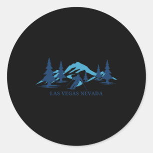 Las Vegas Nevada Ski Resort Skiing Skier Classic Round Sticker